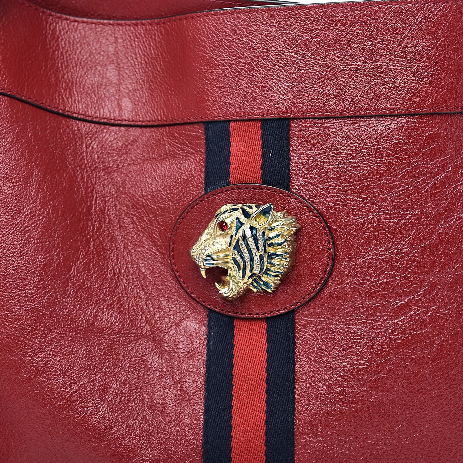 Gucci Calfskin Large Rajah Chain Tote Romantic Cherry 14 of 14