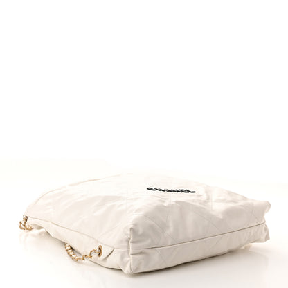 Chanel Calfskin Quilted Chanel 22 Backpack White Black 4 of 12