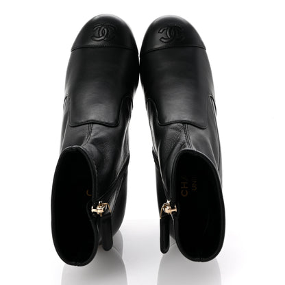 Chanel Stretch Lambskin Cap Toe CC Short Boots 37.5 Black 2 of 9