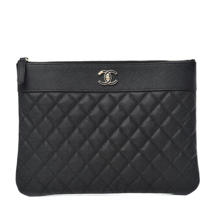 Chanel Caviar Quilted Medium Vintage Mademoiselle Cosmetic Case Black 1 of 10