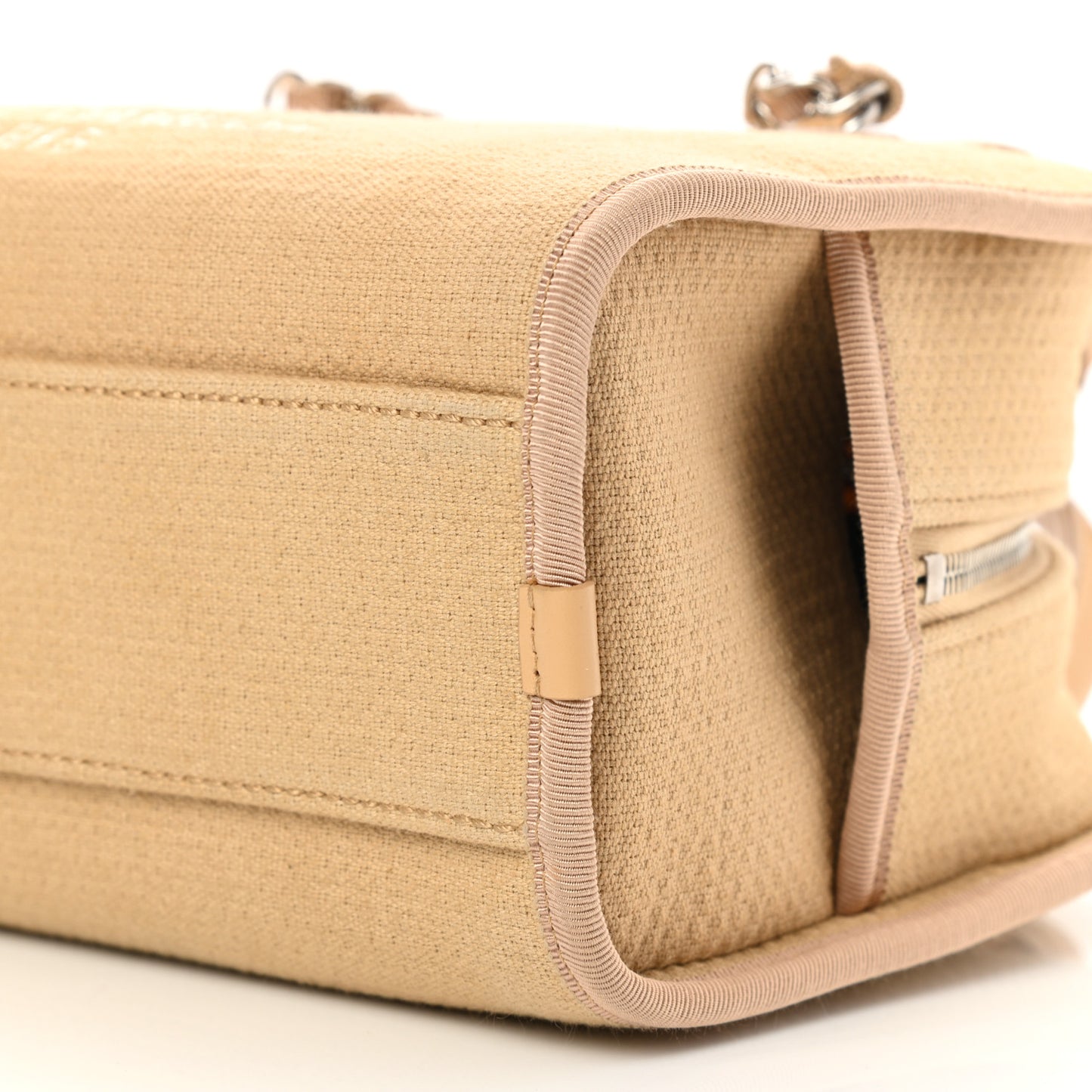 Canvas Deauville Small Bowling Bag Beige