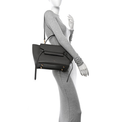 Celine Grained Calfskin Mini Belt Bag Grey 2 of 11