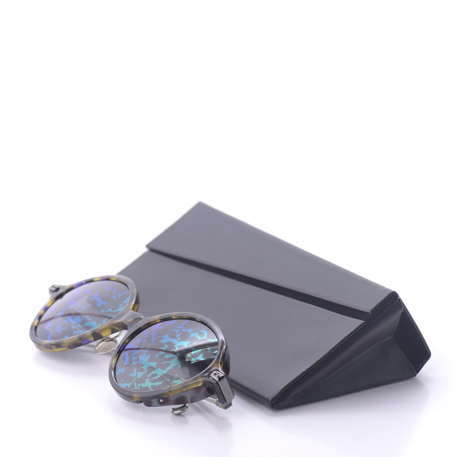 Christian Dior Acetate Leaf Print Umbrage Round Sunglasses Green Foliage 8 of 8