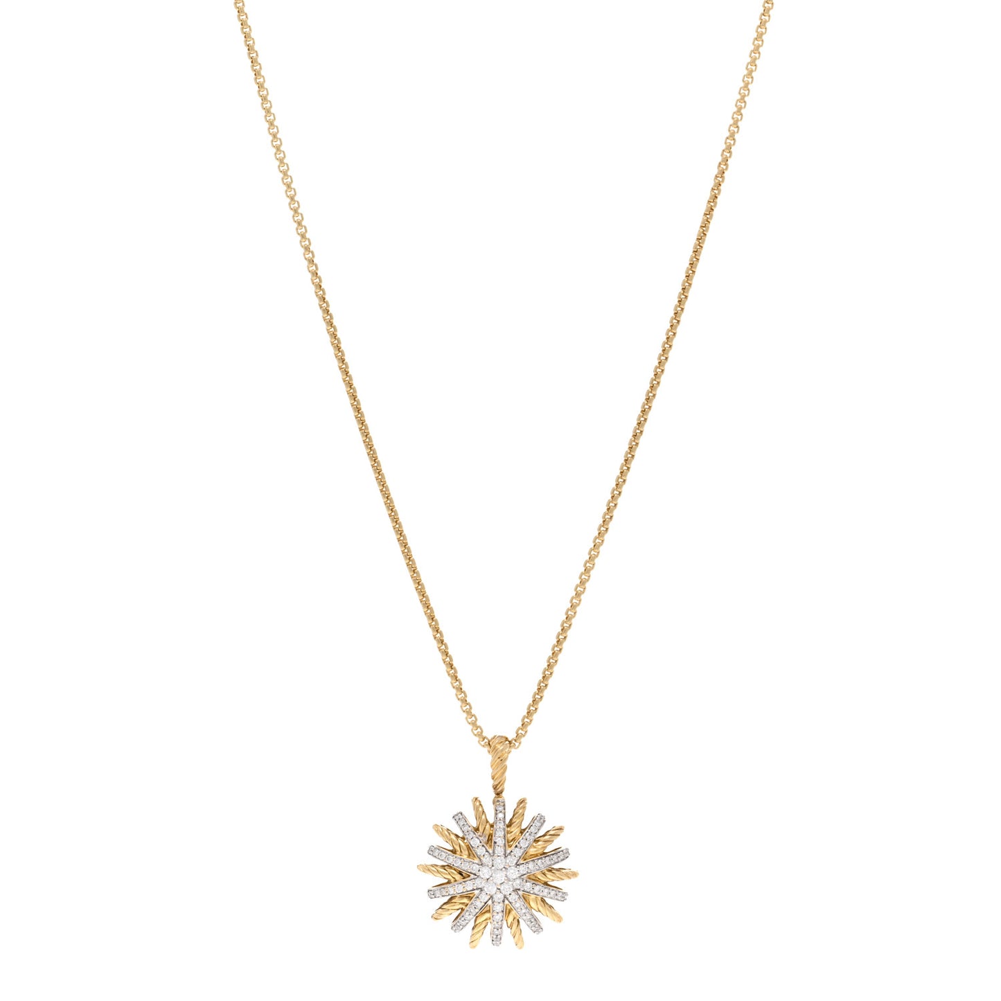 18K Yellow Gold Diamond Starburst Constellation Necklace