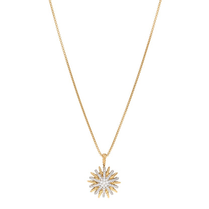 David Yurman 18K Yellow Gold Diamond Starburst Constellation Necklace 1 of 4