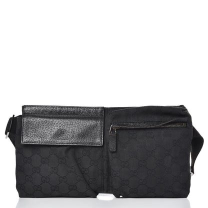 Gucci GG Monogram Double Pocket Belt Bag Black 1 of 12