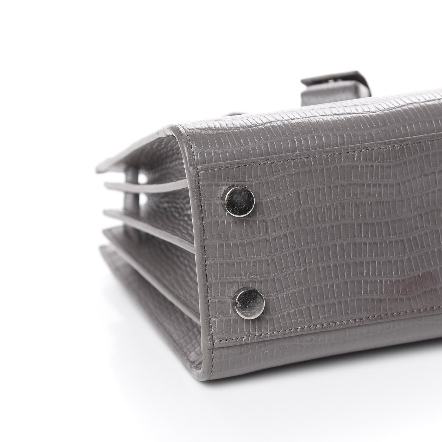 Saint Laurent Calfskin Lizard Embossed Nano Sac De Jour Fog 8 of 15