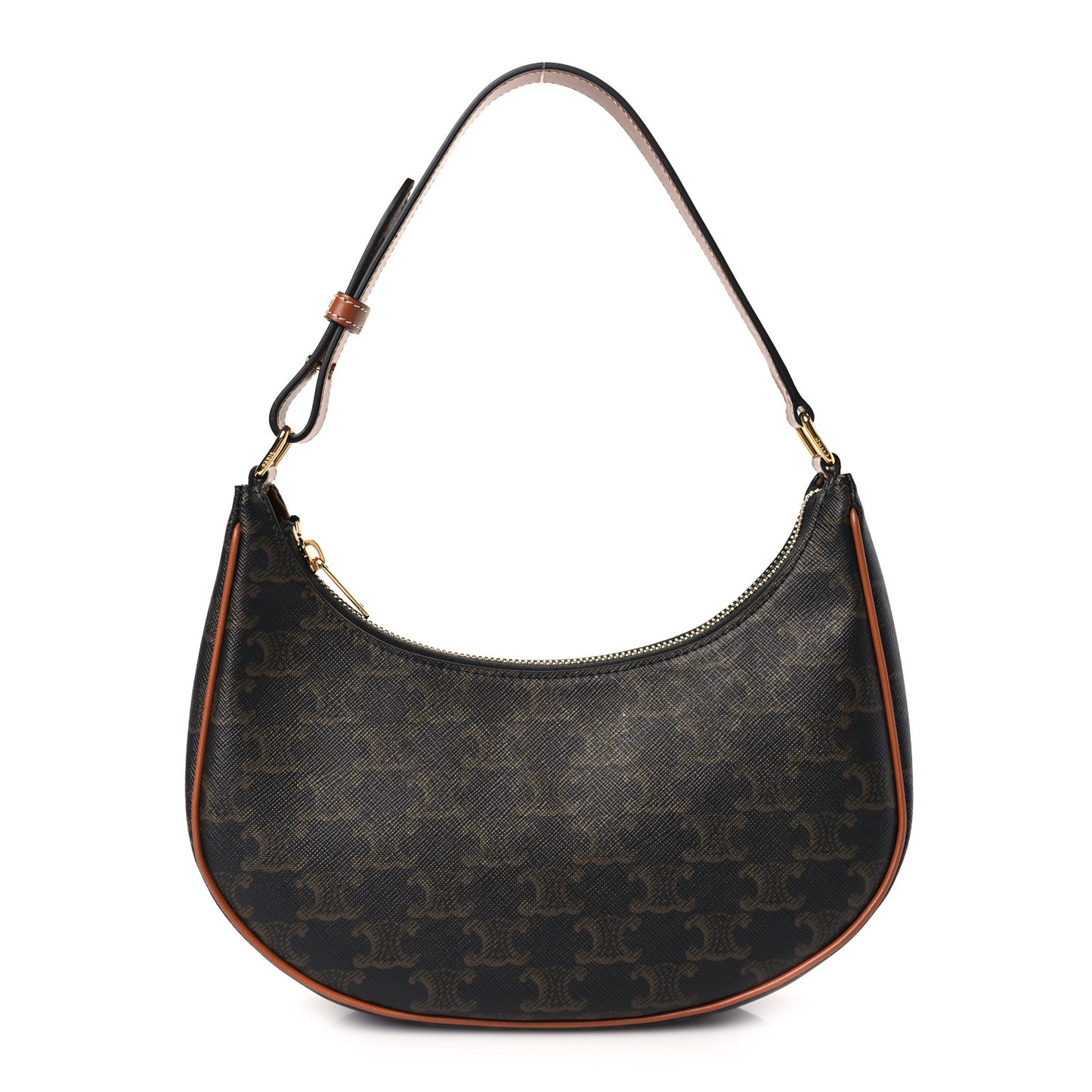 Triomphe Canvas Calfskin Ava Shoulder Bag Tan