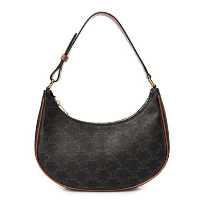 Celine Triomphe Canvas Calfskin Ava Shoulder Bag Tan 1 of 9
