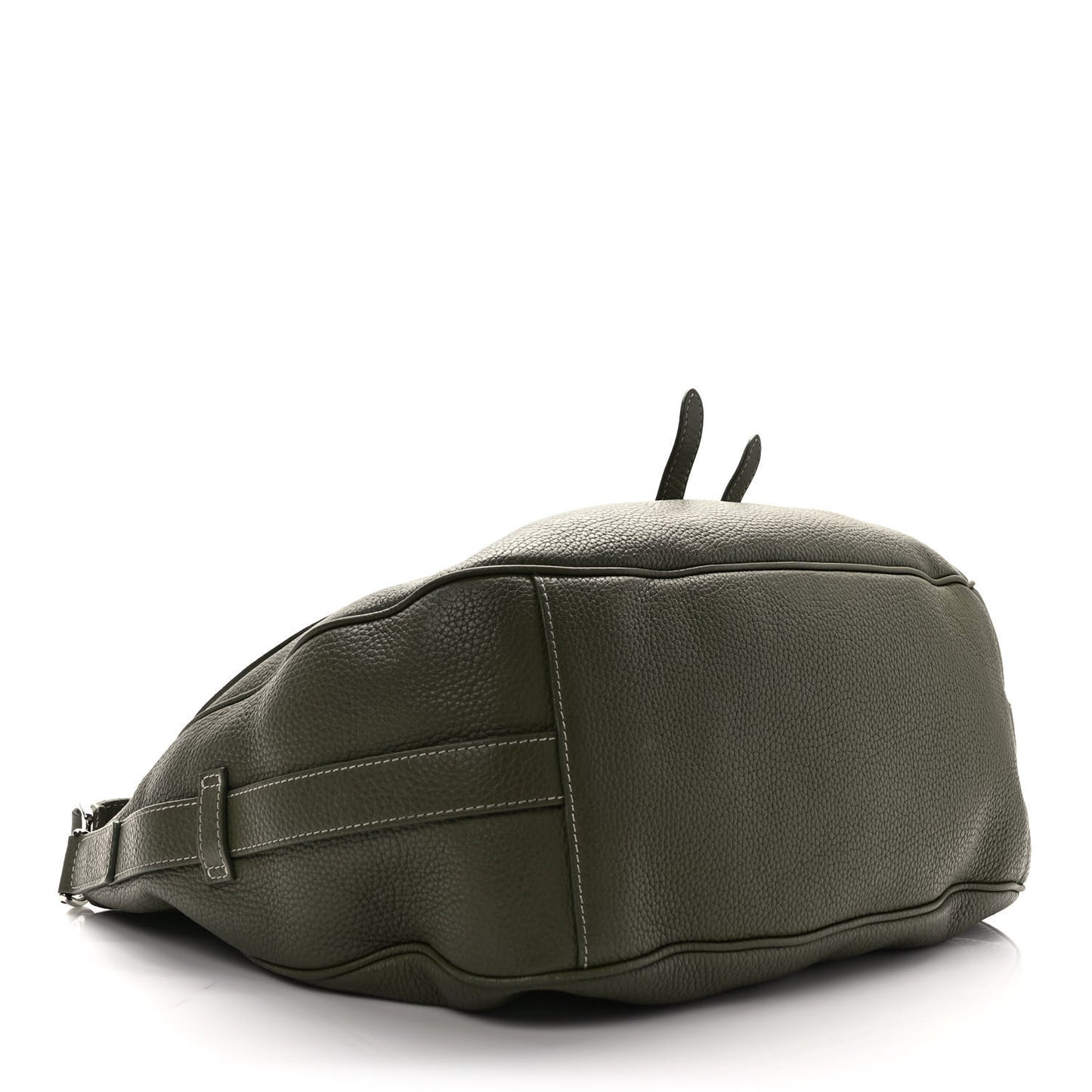 Grained Calfskin Mini Soft Saddle Bag Olive