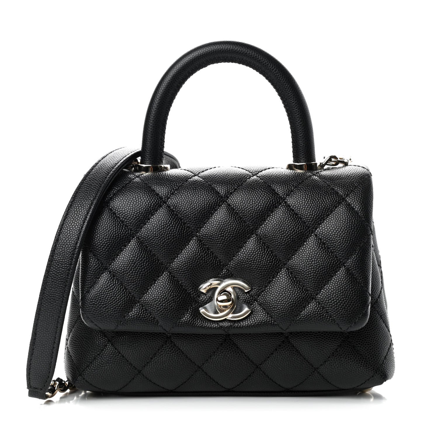 Caviar Quilted Extra Mini Coco Handle Flap Black