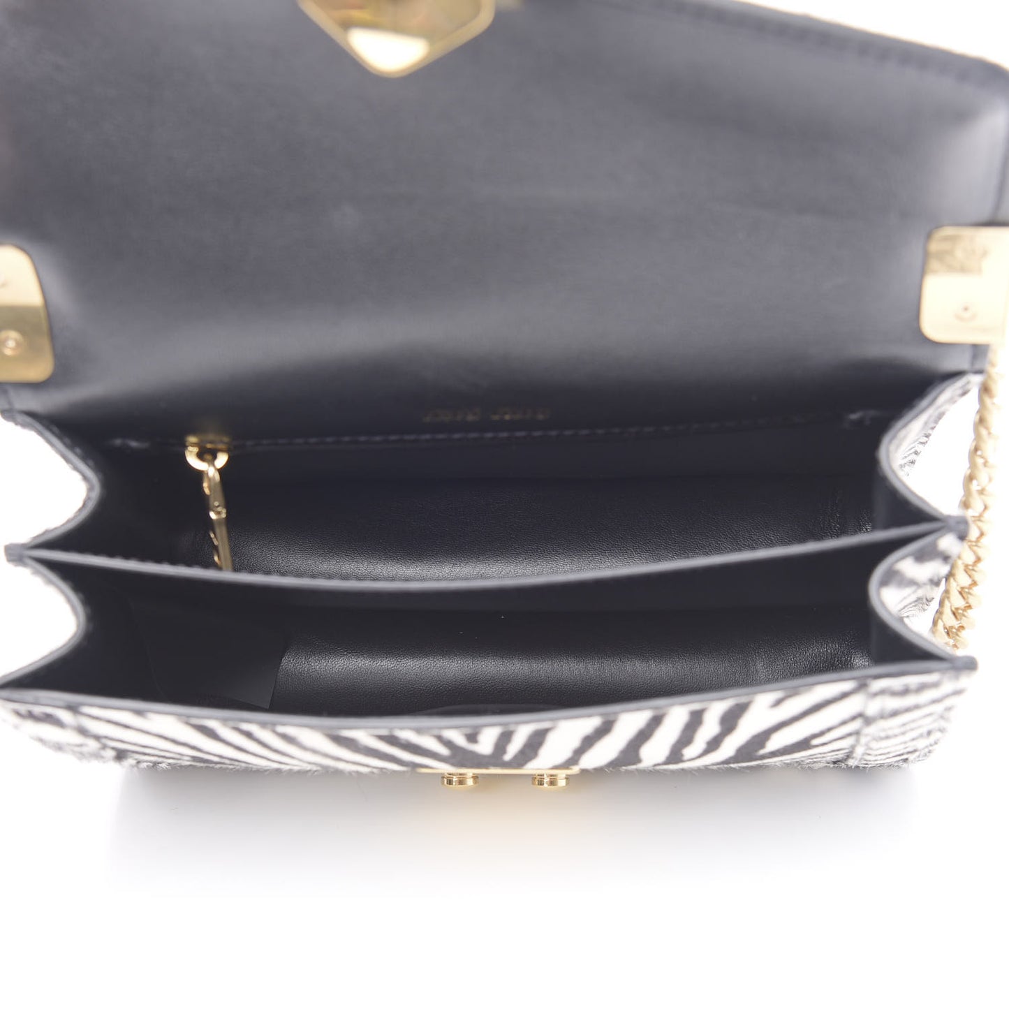 Cavallino Pony Hair Shoulder Bag White Black
