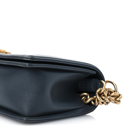 Chanel Caviar Chevron Quilted Medium Boy Flap Dark Grey 10 of 13