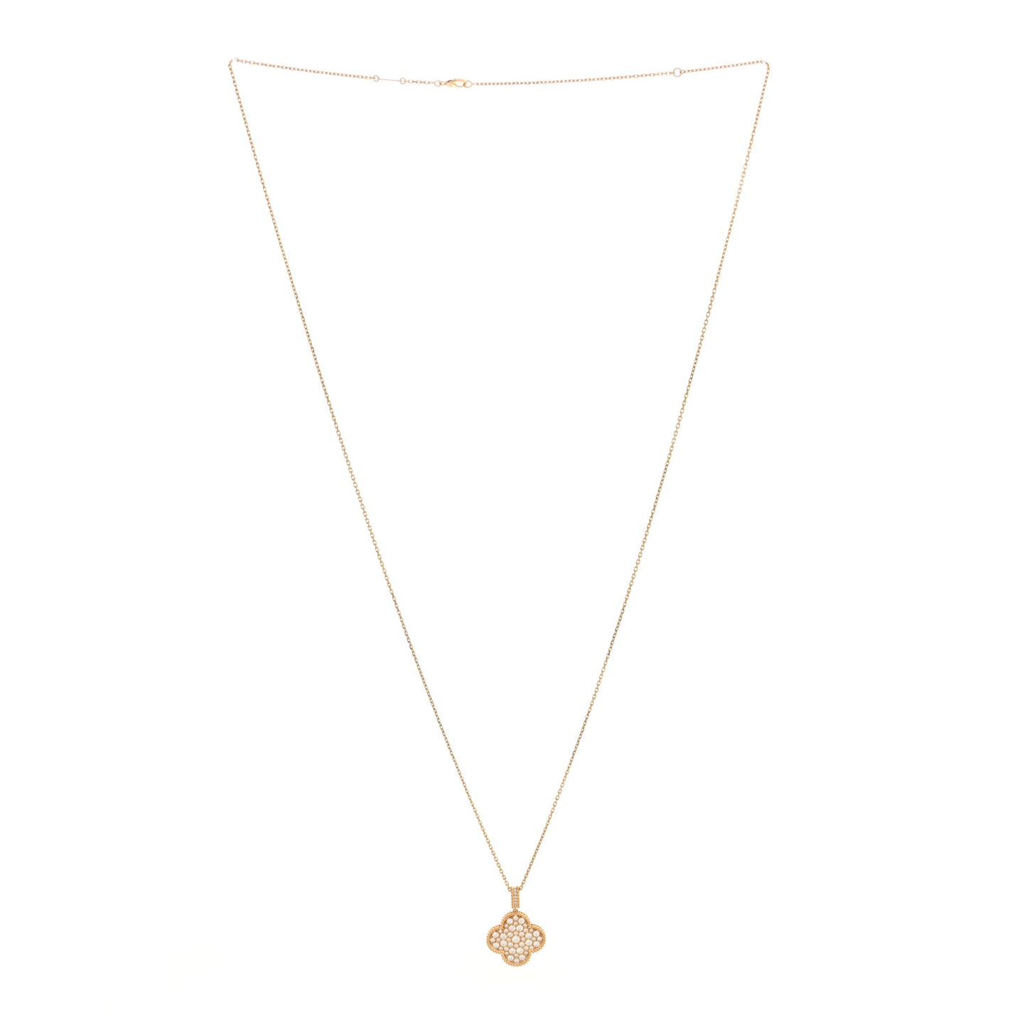 18K Yellow Gold Diamond Magic Alhambra Long Necklace