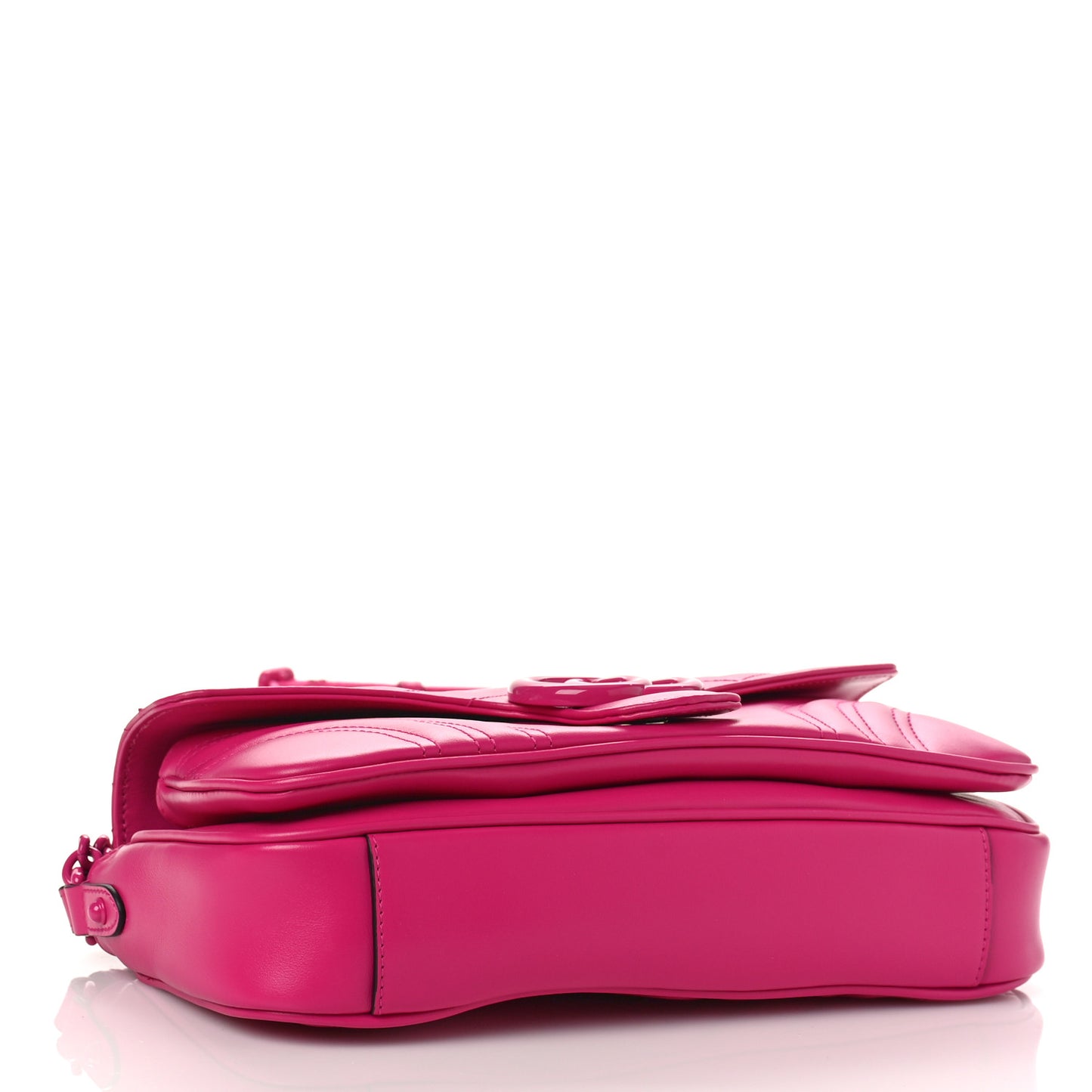 Calfskin Matelasse Monochrome GG Marmont Crossbody Shoulder Bag Classic Fuxia