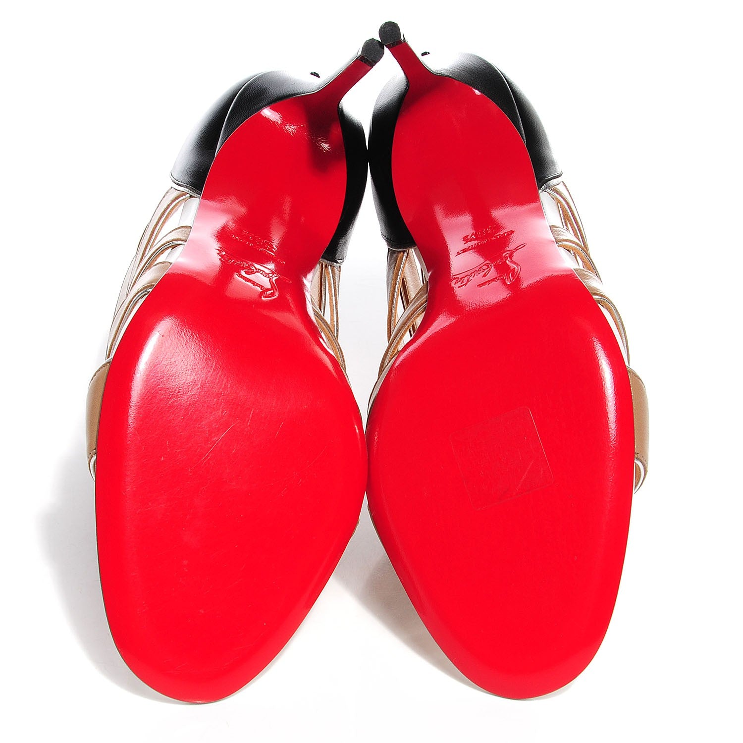 Christian Louboutin Kid Beauty K 85 Cage Sandals 38.5 Beige 5 of 7