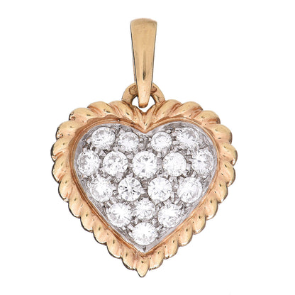 Van Cleef & Arpels 18K Yellow Gold Diamonds Heart Pendant 1 of 3