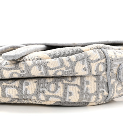 Christian Dior Oblique Embroidered Saddle Bag Gray 10 of 11