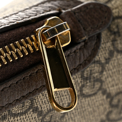 Gucci GG Supreme Monogram Textured Calfskin Web Large Ophidia Cosmetic Case Beige Ebony New Acero 8 of 9