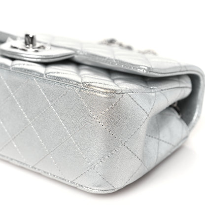 Chanel Metallic Lambskin Quilted Mini Rectangular Flap Silver 10 of 10