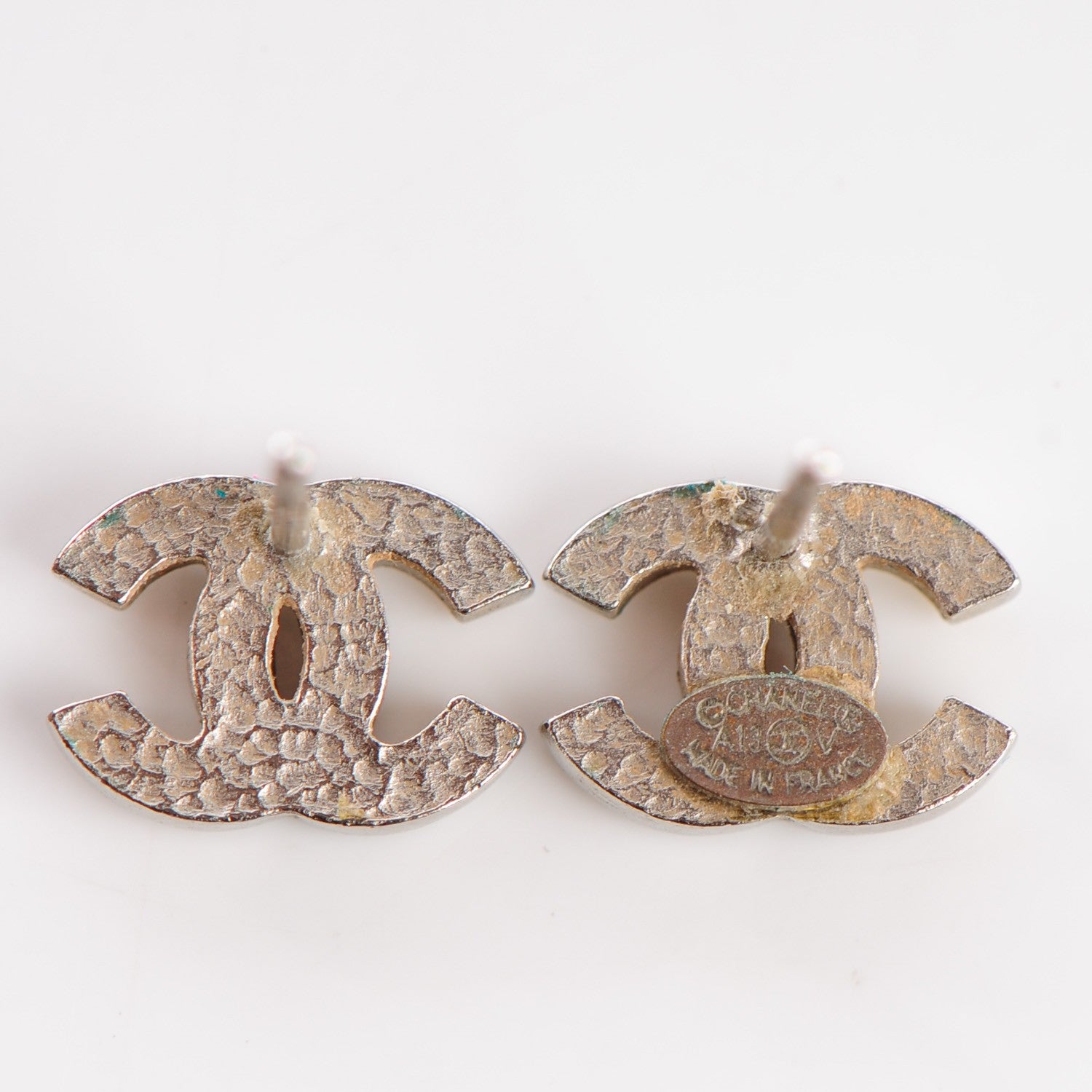 Chanel Crystal Timeless CC Earrings Silver 3 of 4