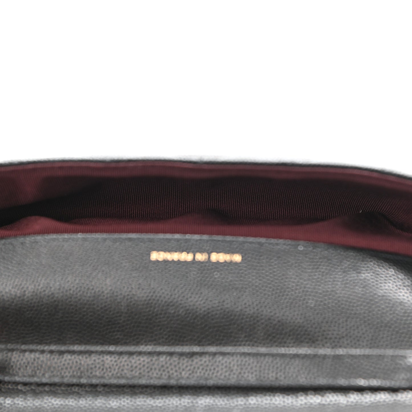 Caviar Quilted Glasses Case With Chain Black