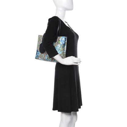 Gucci GG Supreme Monogram Blooms Small Reversible Tote Beige Blue Navy 2 of 16