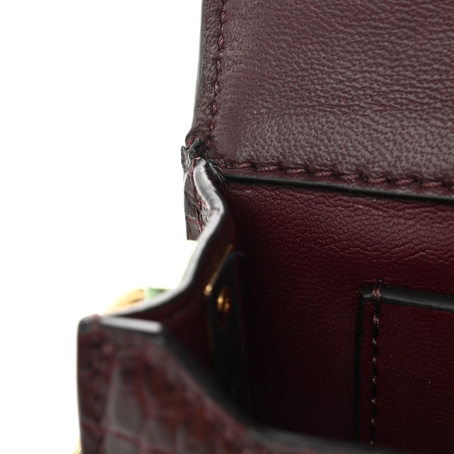 Calfskin Crocodile Embossed Eden Bag Eggplant