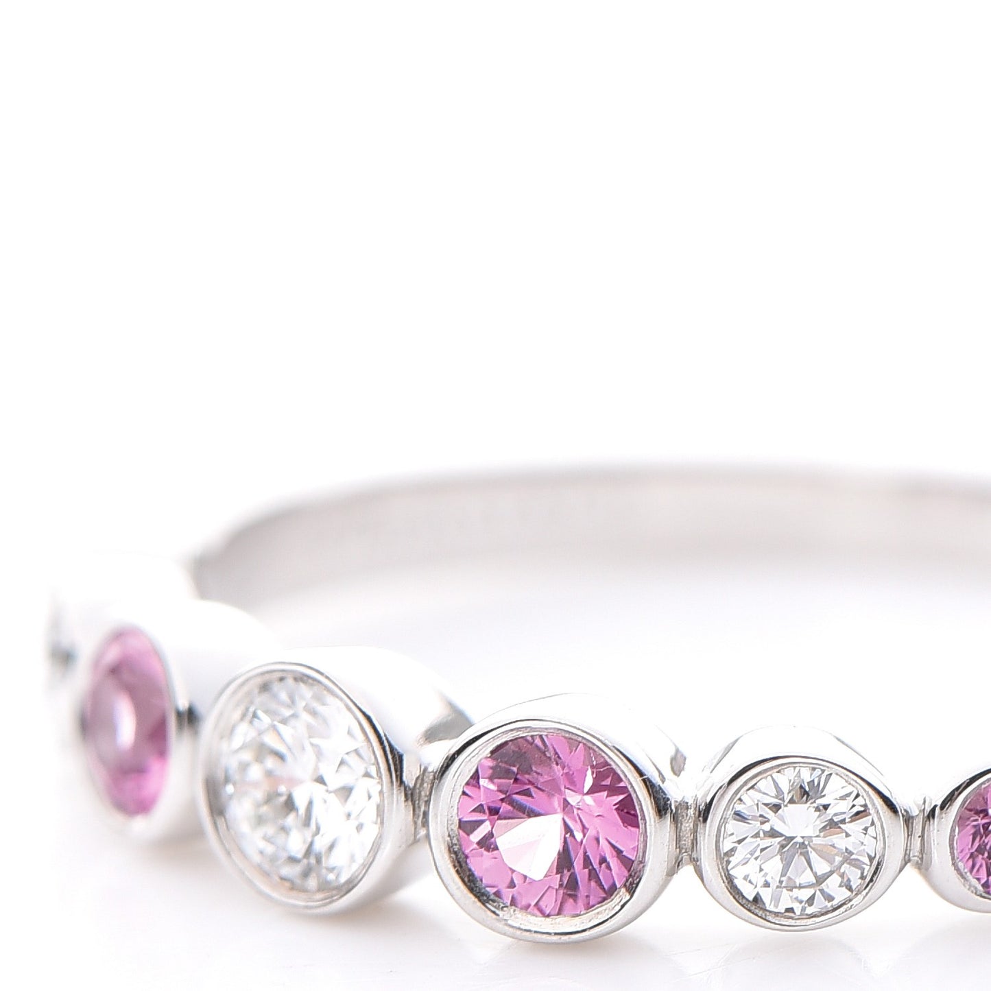 Platinum Diamond Pink Sapphire Jazz Ring 52.5 6.25