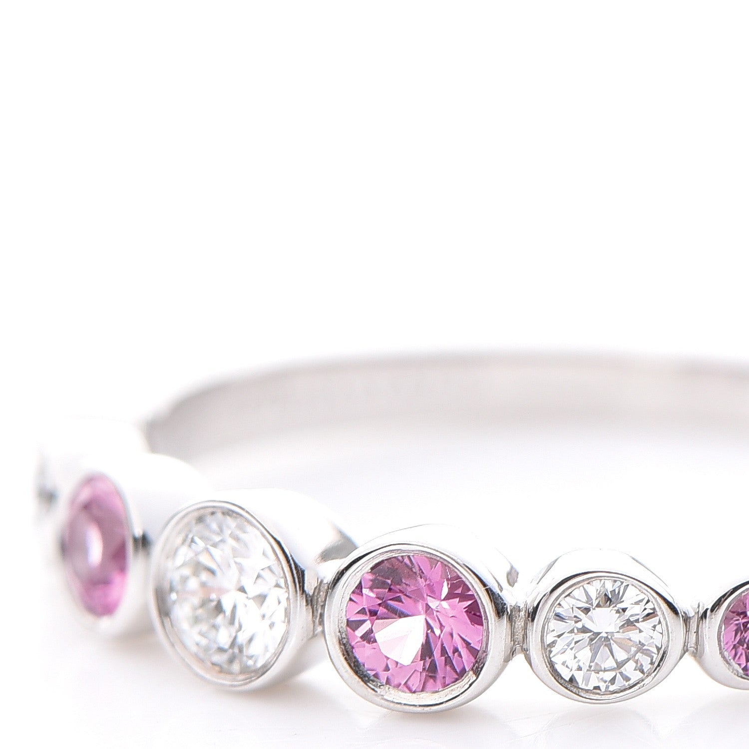Tiffany Platinum Diamond Pink Sapphire Jazz Ring 52.5 6.25 5 of 8
