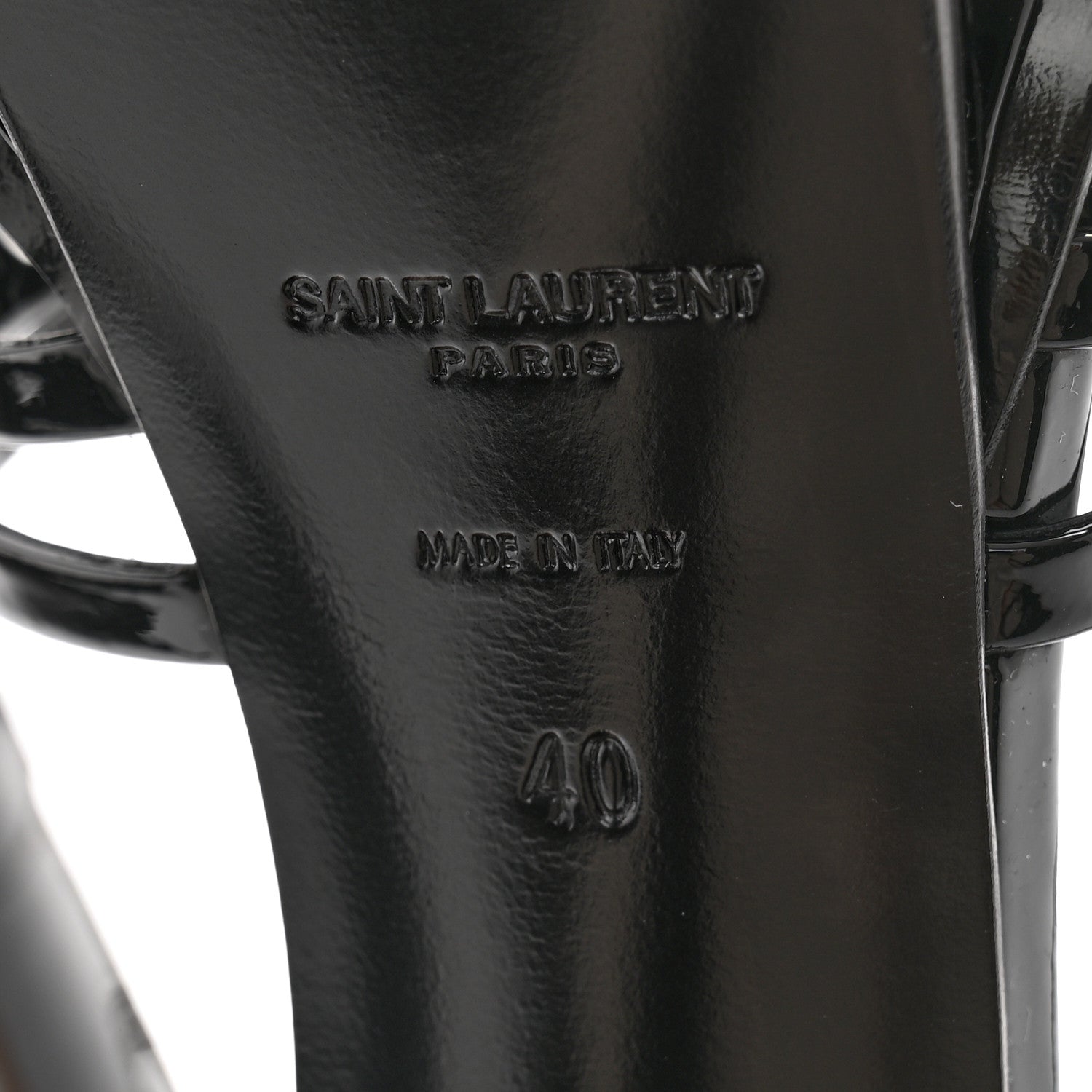 Saint Laurent Patent Platform Criss Cross Sandals 40 Black 7 of 9