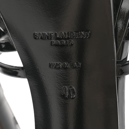 Saint Laurent Patent Platform Criss Cross Sandals 40 Black 7 of 9
