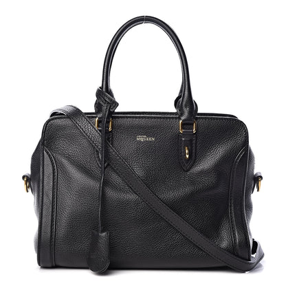 Alexander McQueen Pebbled Calfskin Small Skull Padlock Zip Around Tote Black 1 of 13