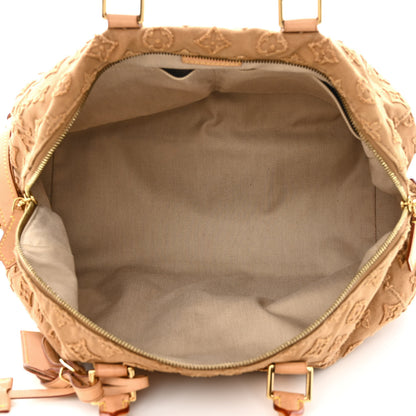 Louis Vuitton Denim Monogram Stone Speedy Bandouliere 35 Caramel 5 of 11