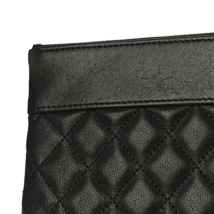 Chanel Sheepskin Quilted Medium Vintage Mademoiselle Cosmetic Case Black 14 of 14
