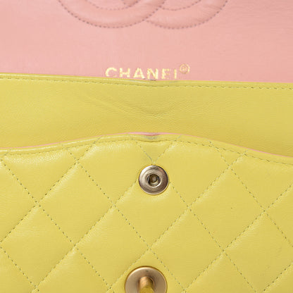 Chanel Lambskin Quilted Medium Double Flap Yellow 24 of 24