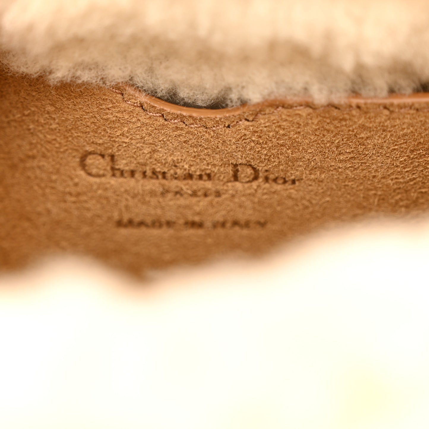 Suede Shearling Medium Bobby Flap Natural