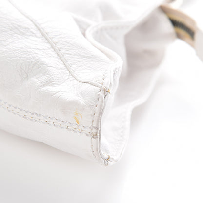 Fendi Laminated Calfskin Small Devil Trapezio Tote White 16 of 16