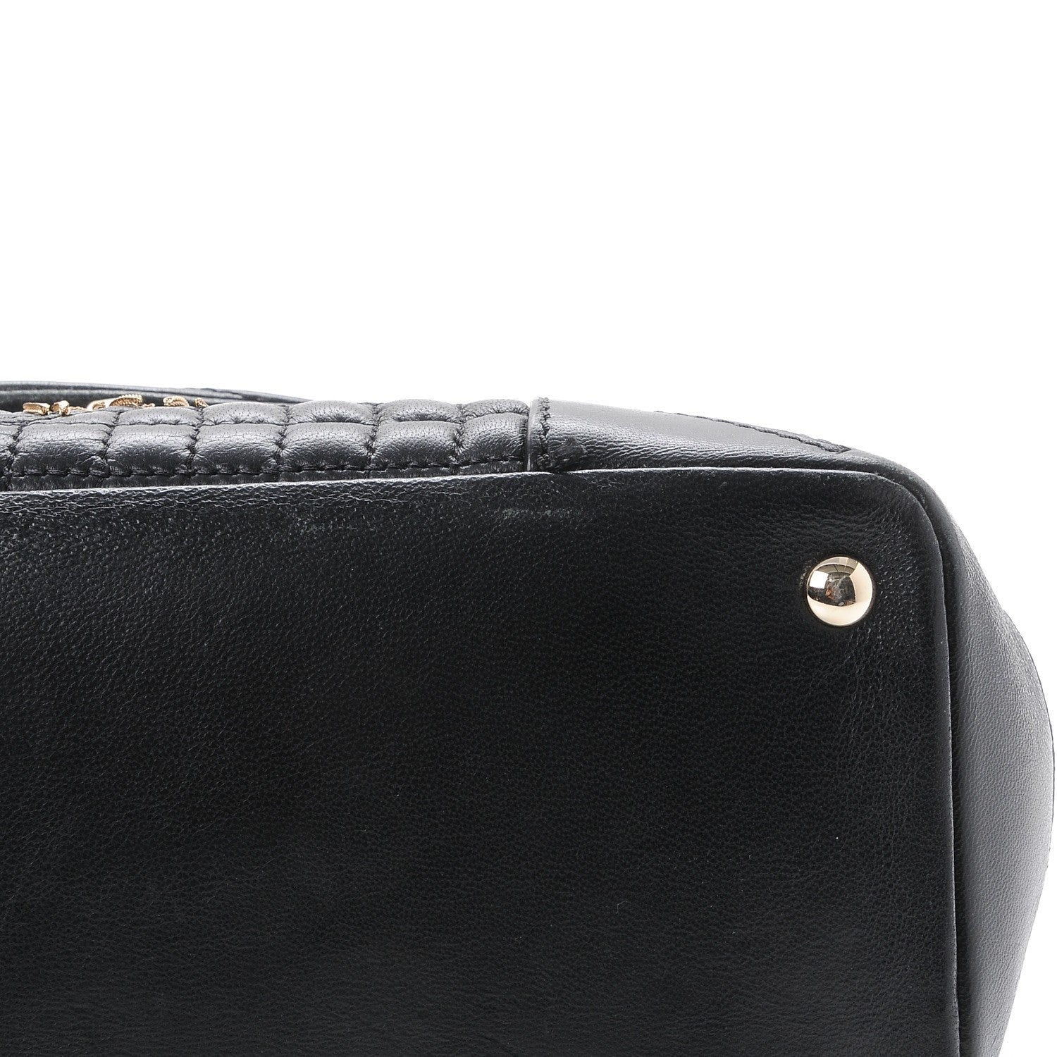 Versace Barocco Quilted Nappa Altea Vanitas Satchel Black 7 of 9