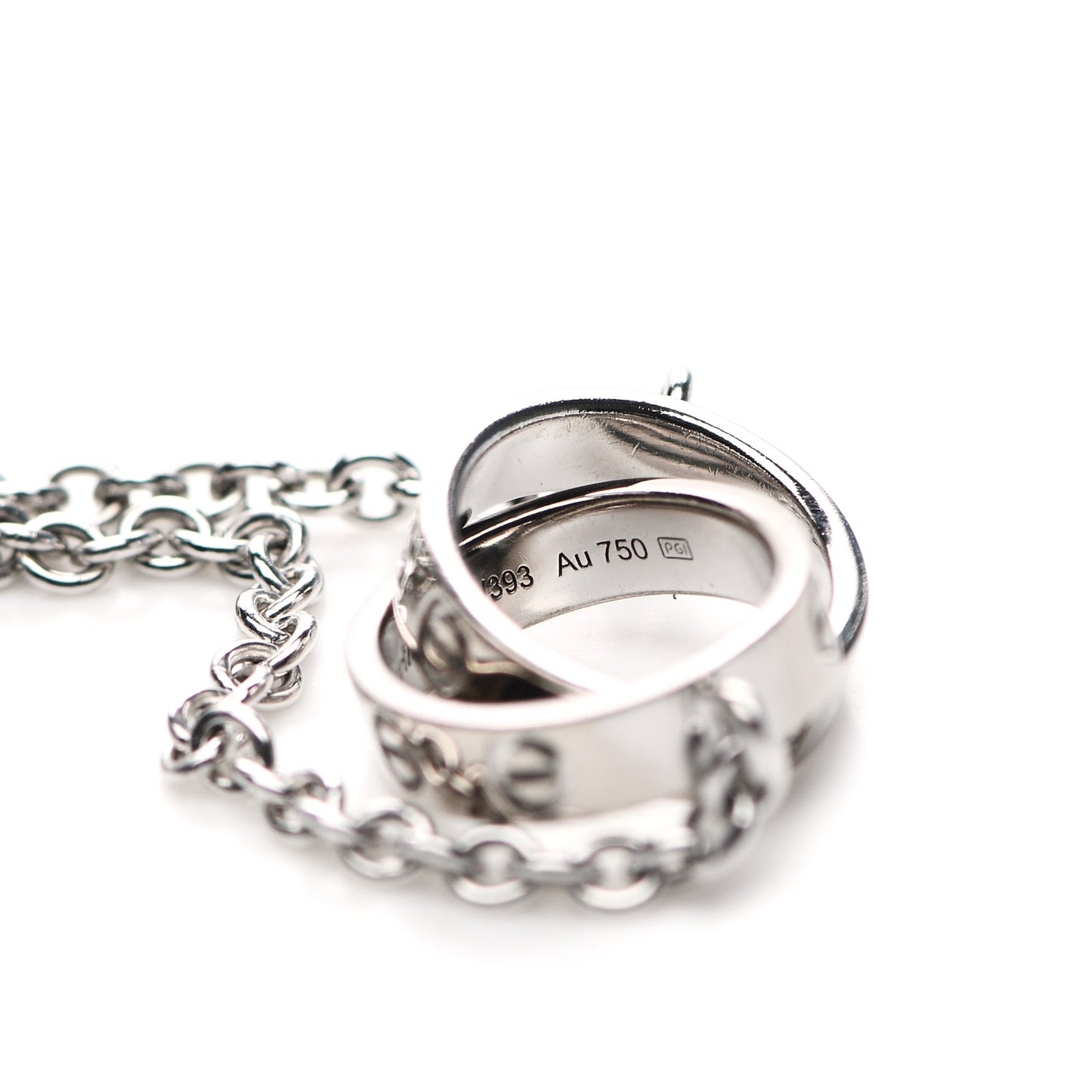 18K White Gold Interlocking LOVE Necklace
