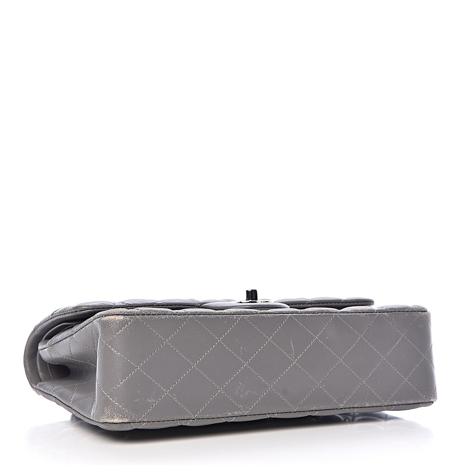 Chanel Lambskin Quilted Medium Double Flap Grey 4 of 21