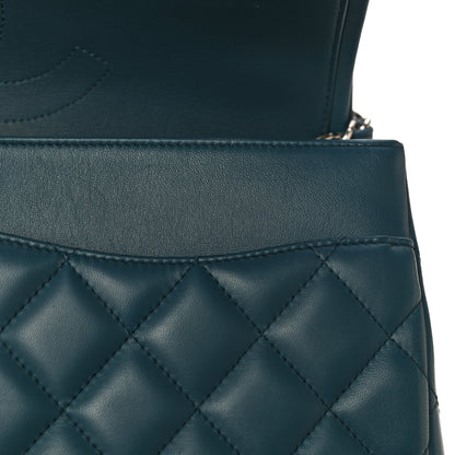 Chanel Lambskin Quilted Jumbo Double Flap Blue 16 of 19