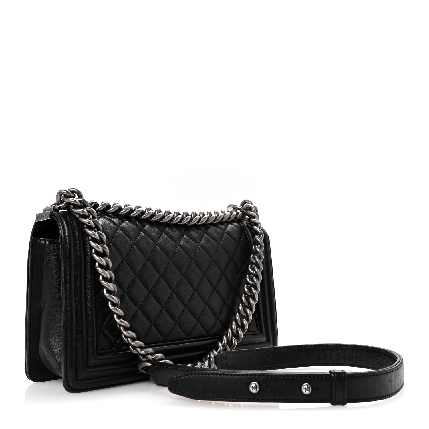 Chanel Lambskin Quilted Medium Boy Flap Black 3 of 14