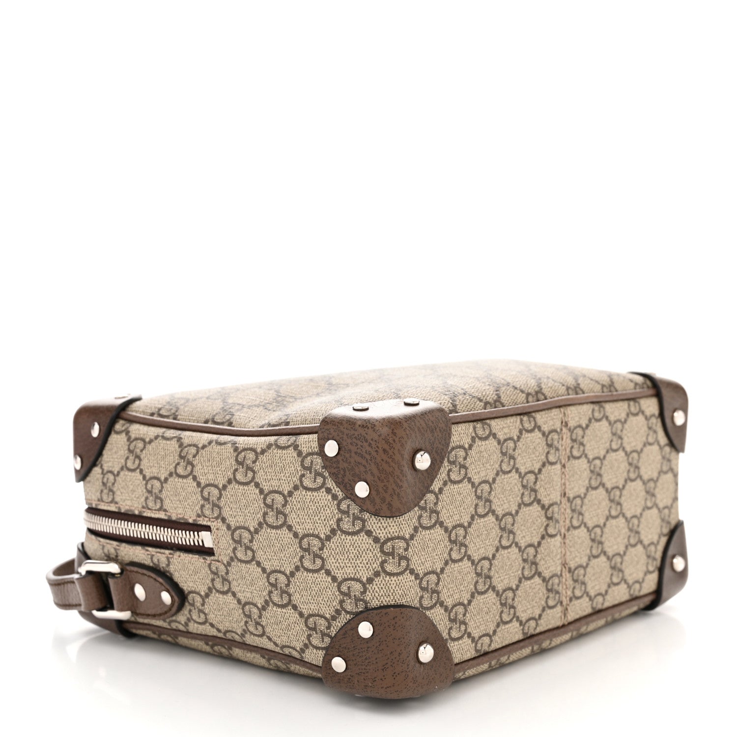 Gucci GG Supreme Monogram Textured Calfskin Square Messenger Bag Beige Ebony New Acero 4 of 10