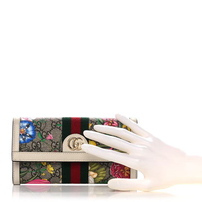 Gucci GG Supreme Monogram Flora Web Ophidia Continental Wallet White 2 of 9