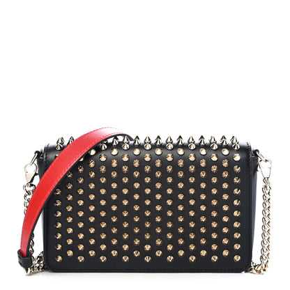 Christian Louboutin Calfskin Spiked Zoompouch Crossbody Black 1 of 4