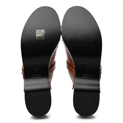 Hermes Heritage Calfskin Carlotta Mules 36 Naturel 5 of 7