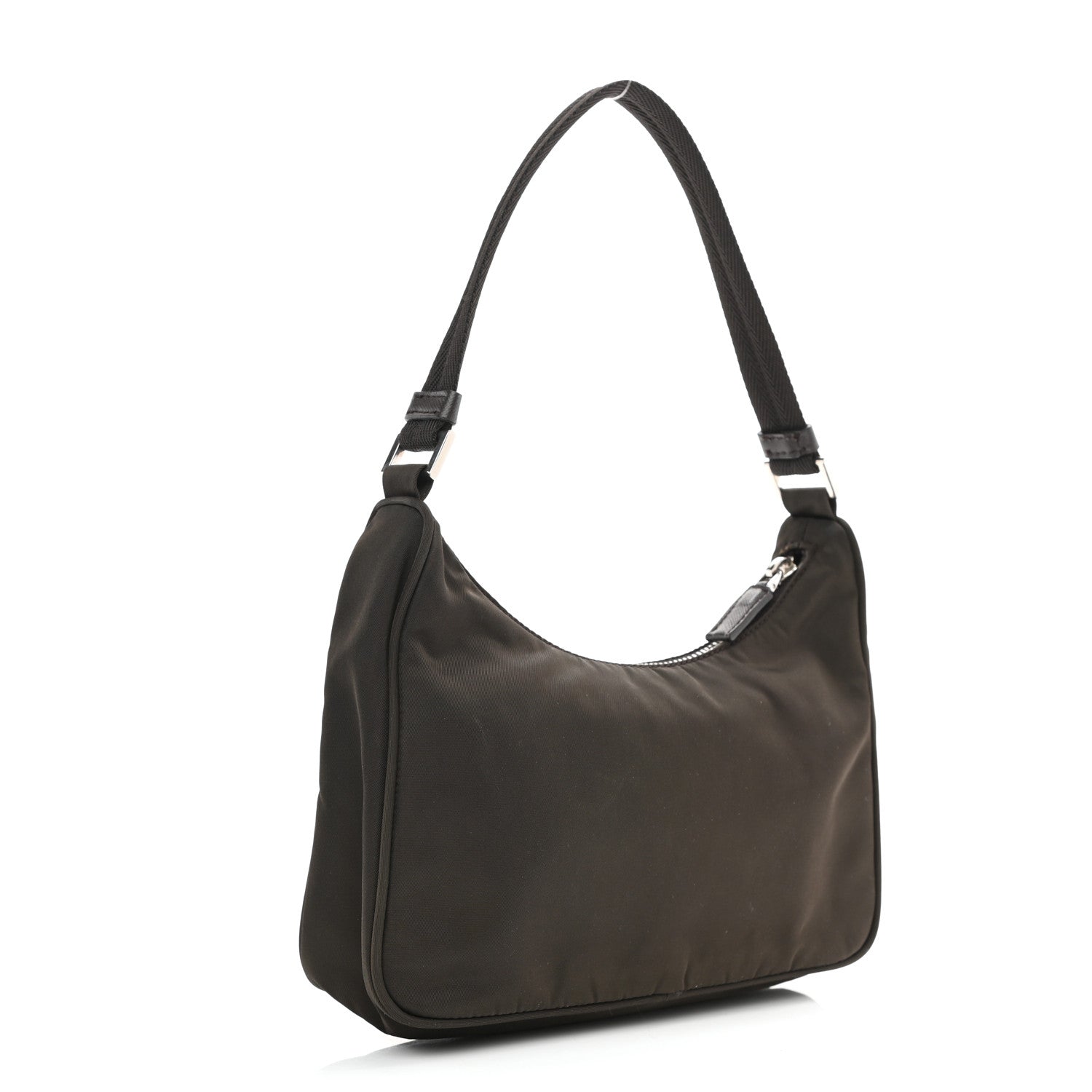Prada Tessuto Nylon Saffiano Shoulder Bag Ebano 3 of 8
