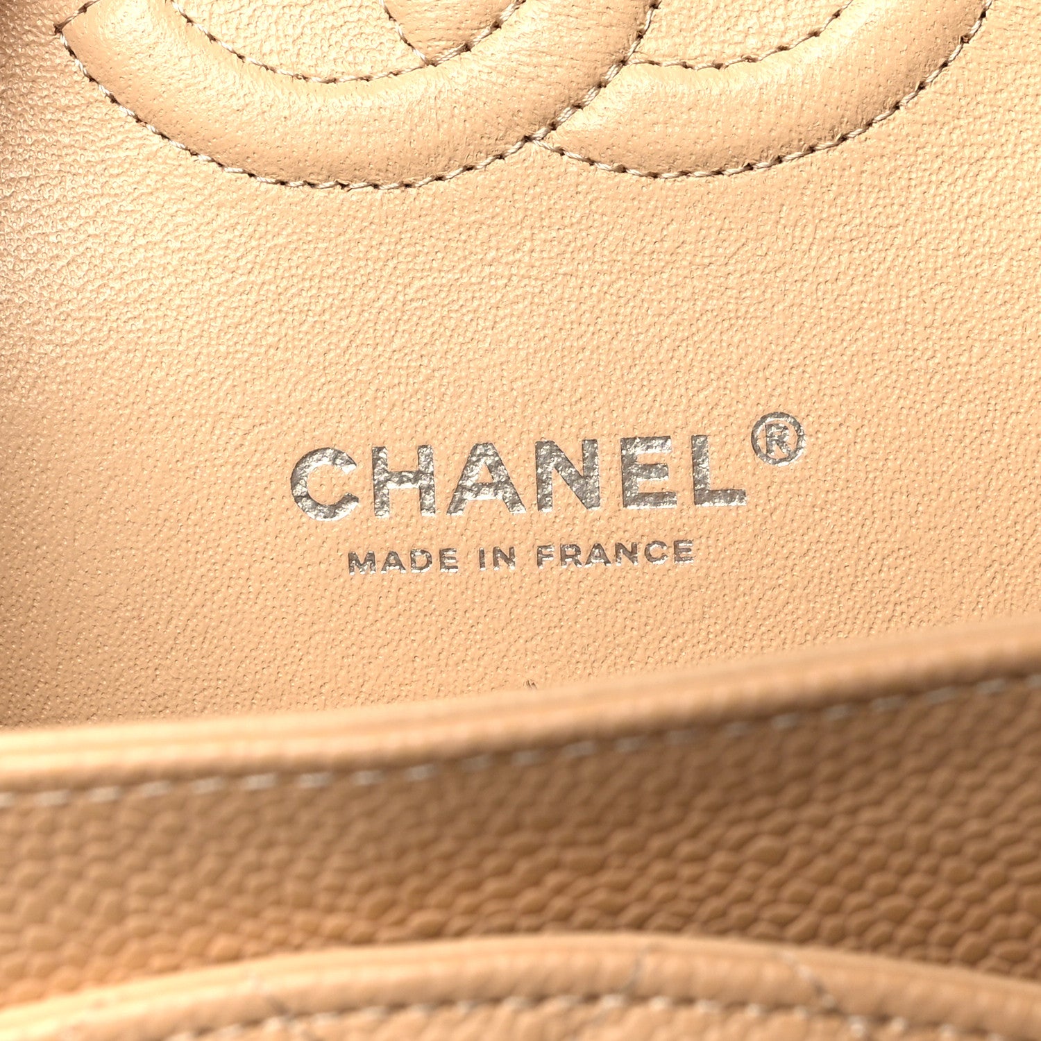 Chanel Caviar Quilted Medium Double Flap Beige 6 of 10
