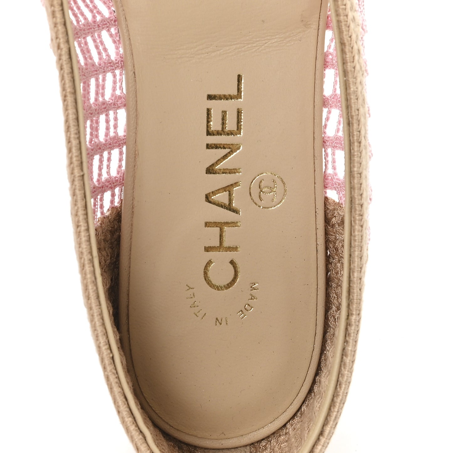 Raffia Cap Toe Ballerina Flats 37.5 Pink Beige